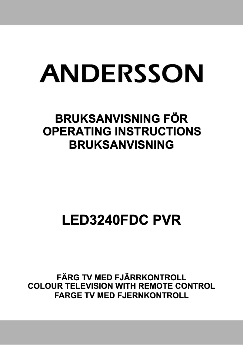 Imagen de la primera página del manual del dispositivo LED3240FDC PVR