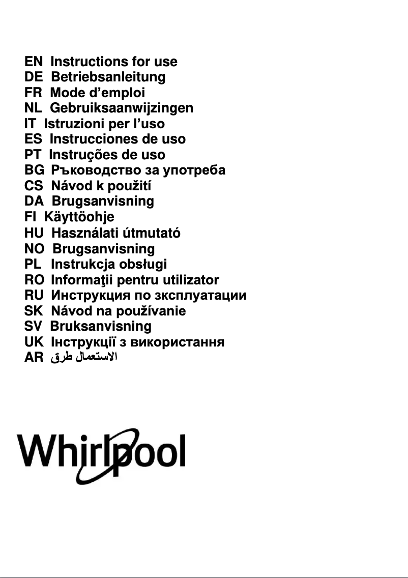 Página 1 del manual Instrucciones / montaje Whirlpool WHBS 92F LT K