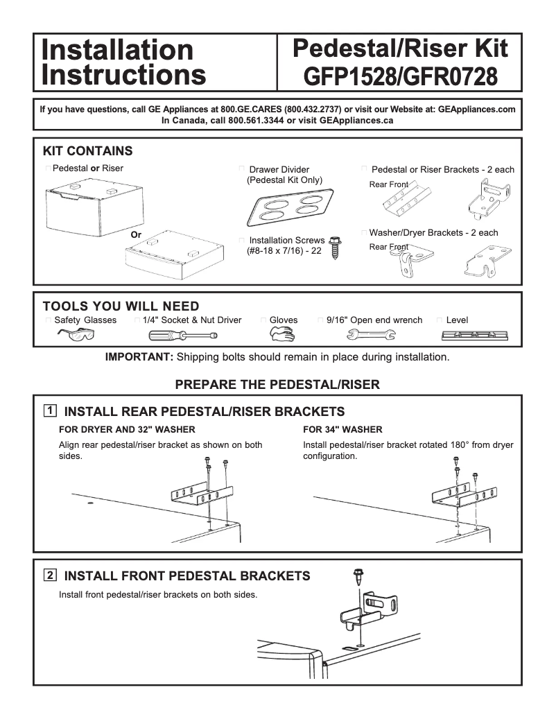 Imagen de la primera página del manual del dispositivo GFR0728