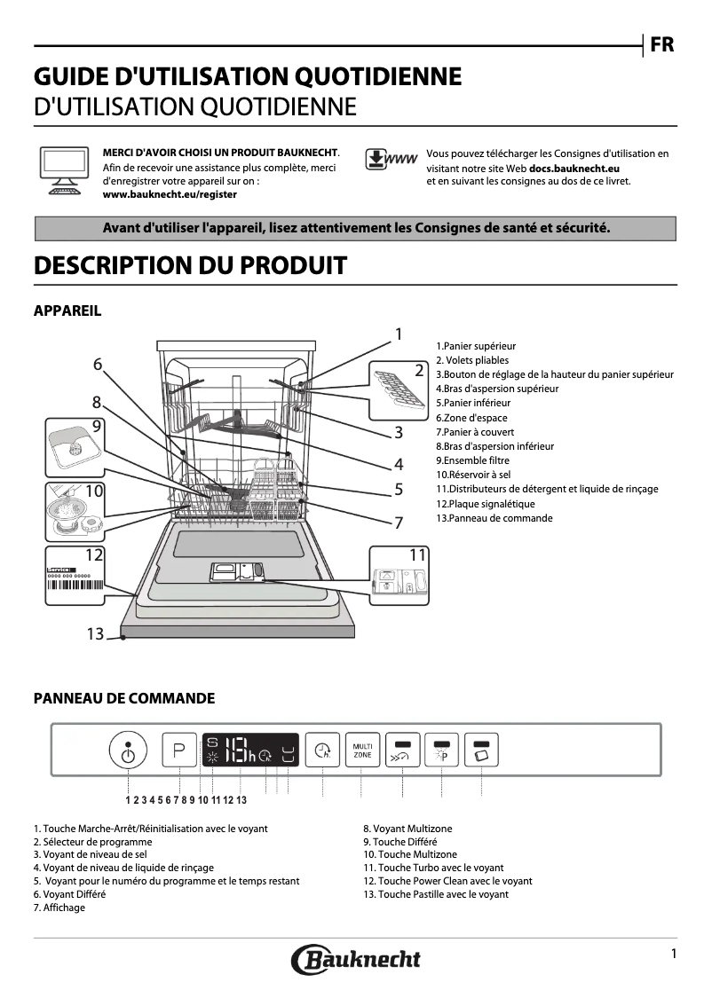 Página 1 del manual Manual de usuario Bauknecht BIO 3T323 PE6M