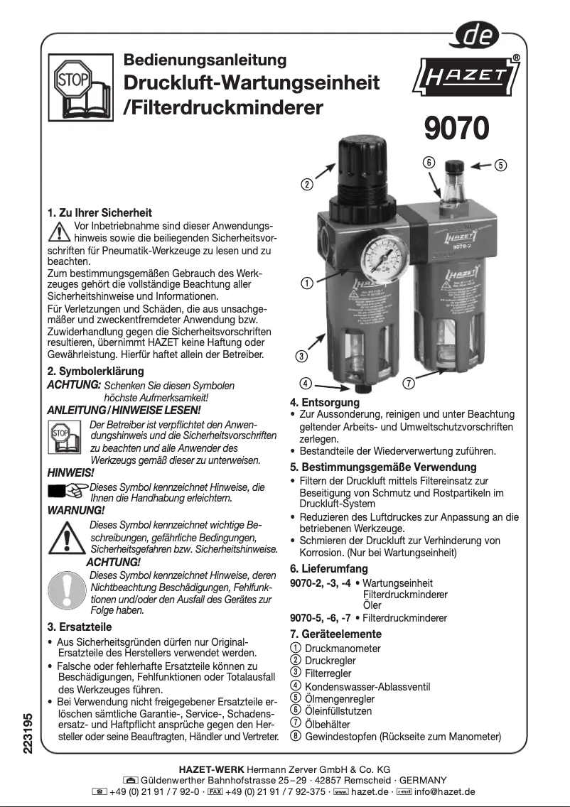 Imagen de la primera página del manual del dispositivo 9070-4