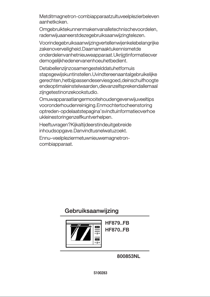 Imagen de la primera página del manual del dispositivo HF870