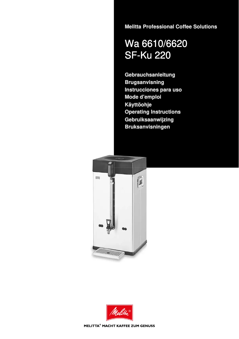 Página 1 del manual Manual de usuario Melitta Cafina CT8-F