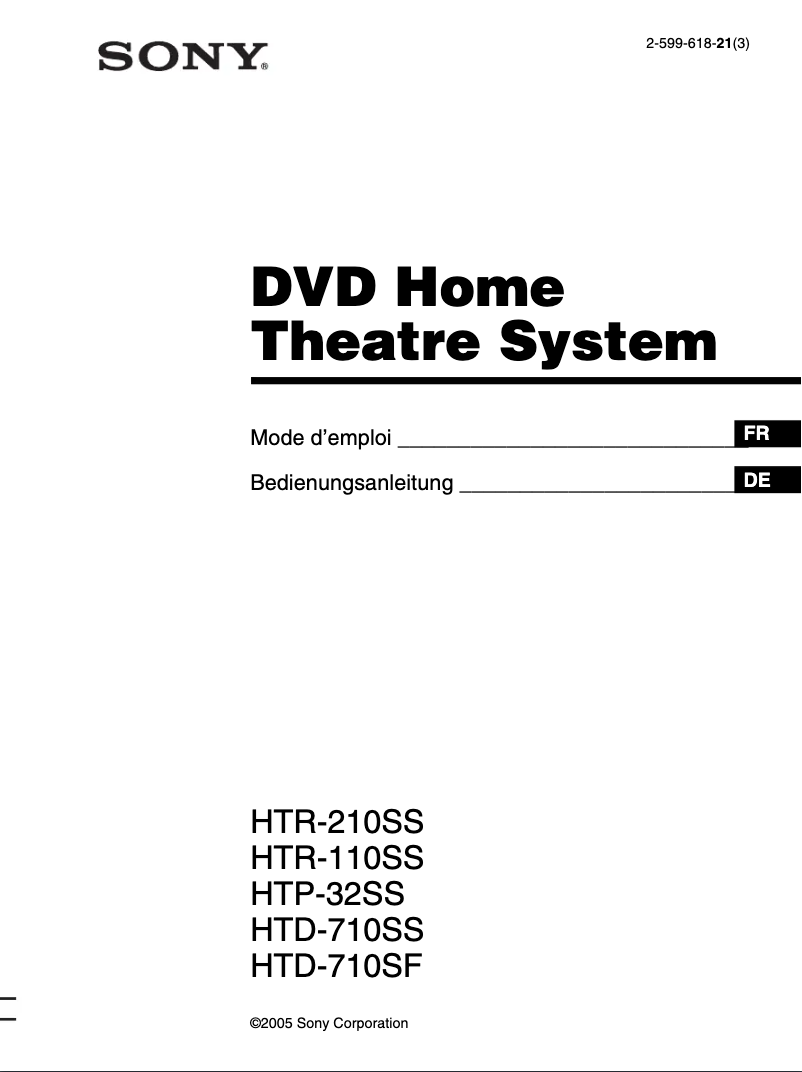 Página 1 del manual Manual de usuario Sony HTD-710SS