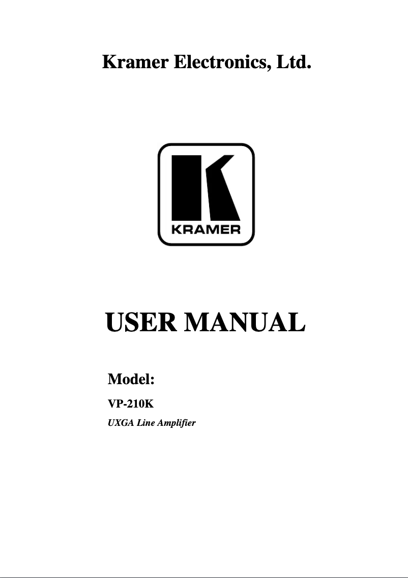 Imagen de la primera página del manual del dispositivo VP-210K