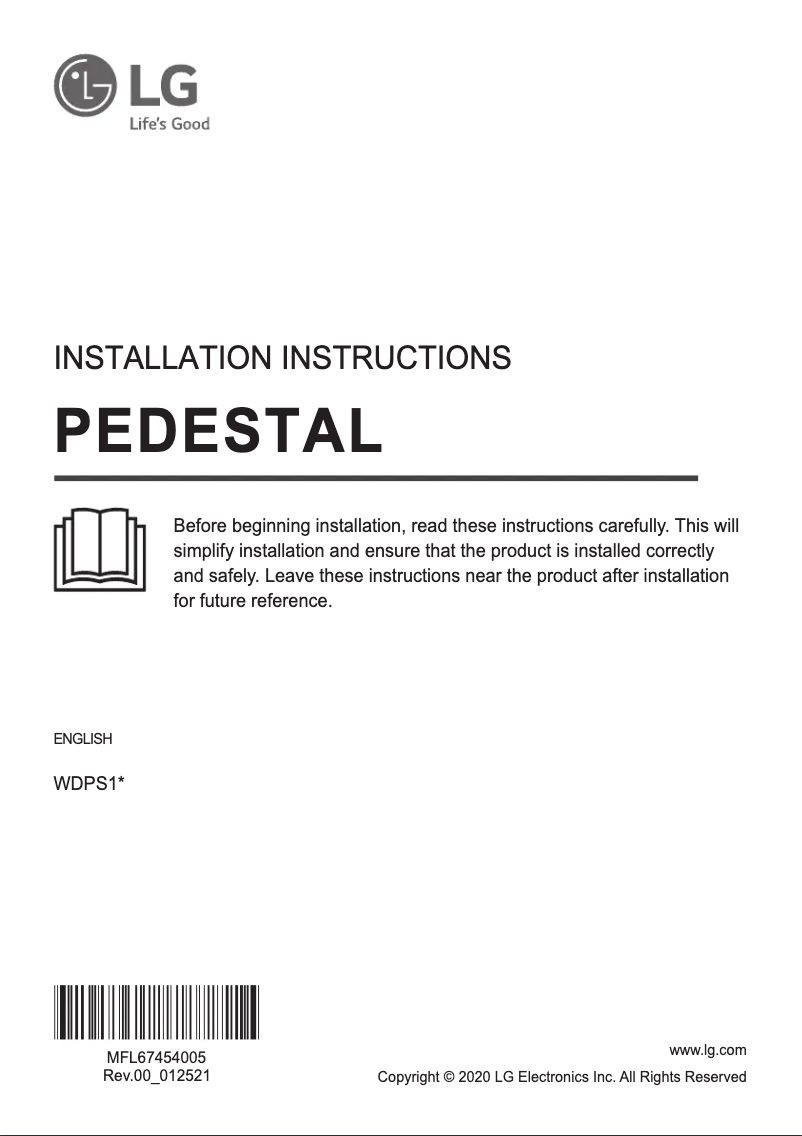 Página 1 del manual Guía de instalación LG WDPS1B