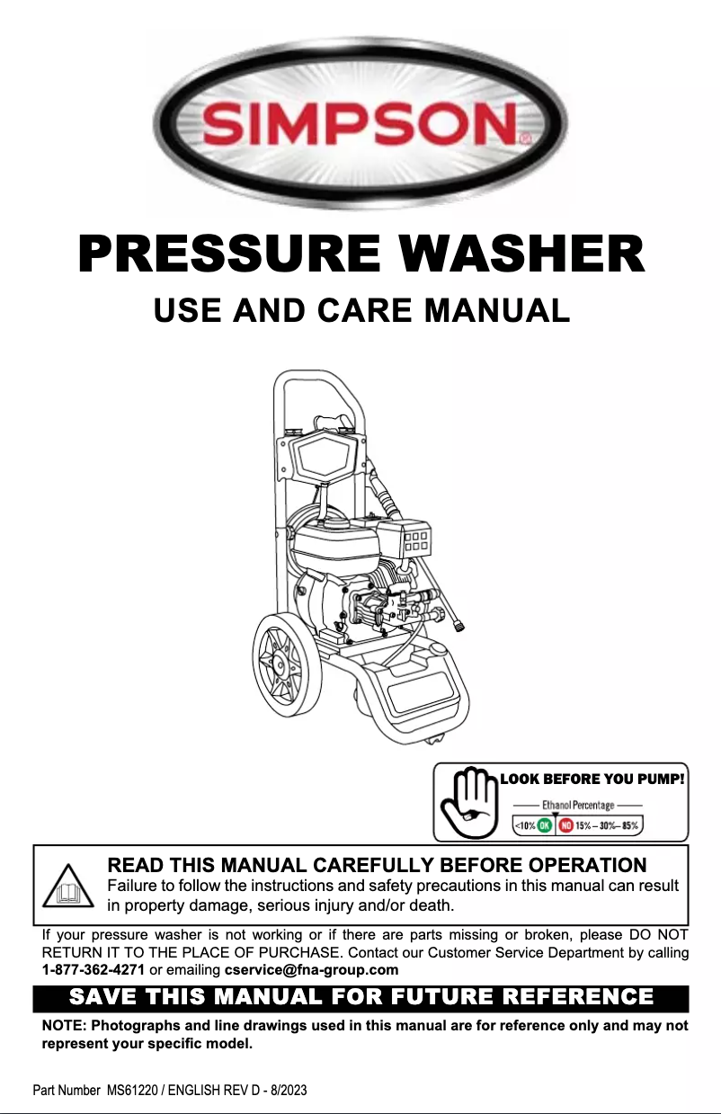 Página 1 del manual Manual de usuario Simpson Megashot MS61220
