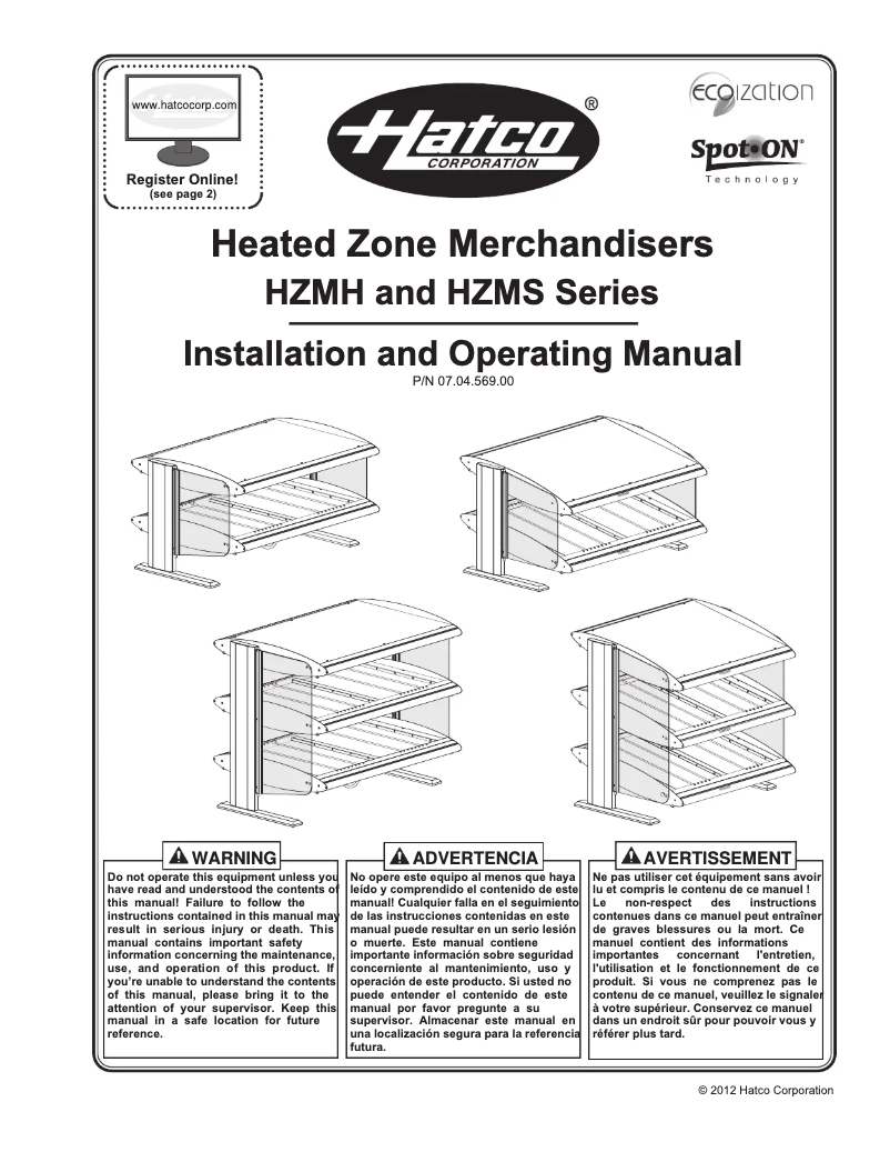 Página 1 del manual Manual de usuario Hatco HZMH-48
