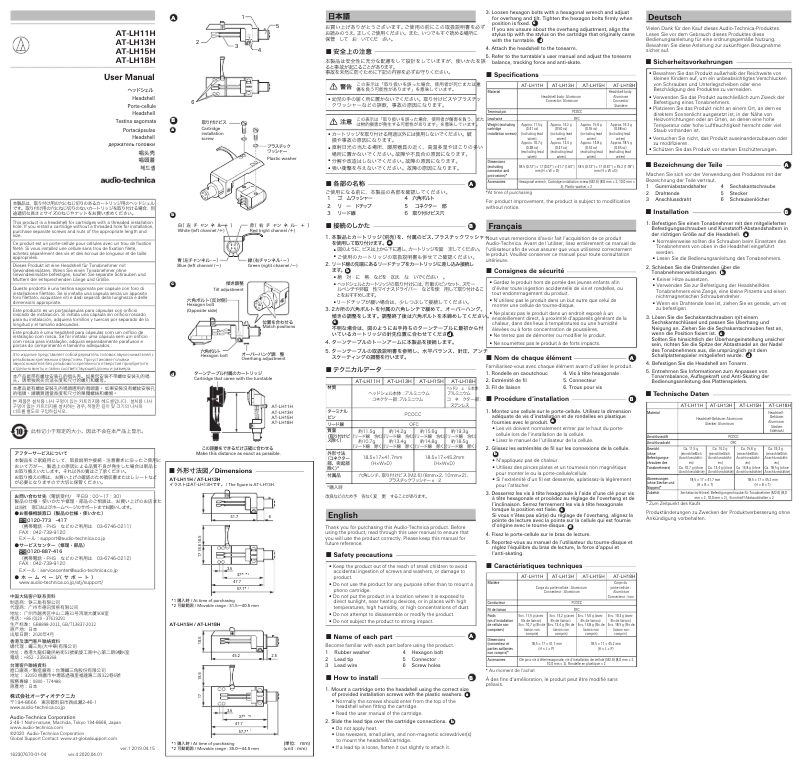 Página nº 1 - Manual de usuario Audio-Technica AT-LH15H