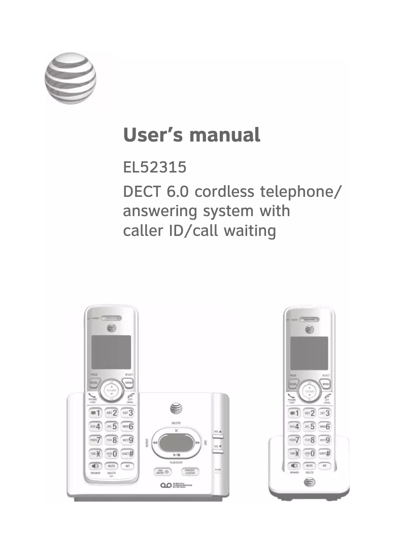Página 1 del manual Manual de usuario AT&T EL52315