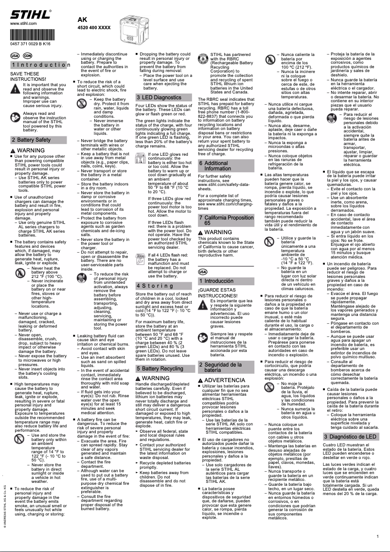 Imagen de la primera página del manual del dispositivo AK 30