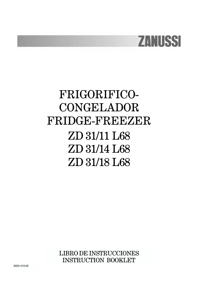 Página 1 del manual Manual de usuario Zanussi ZD31/11L68