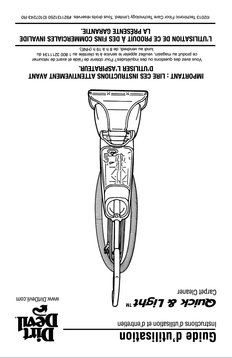 Página 1 del manual Manual de usuario Dirt Devil FD50035