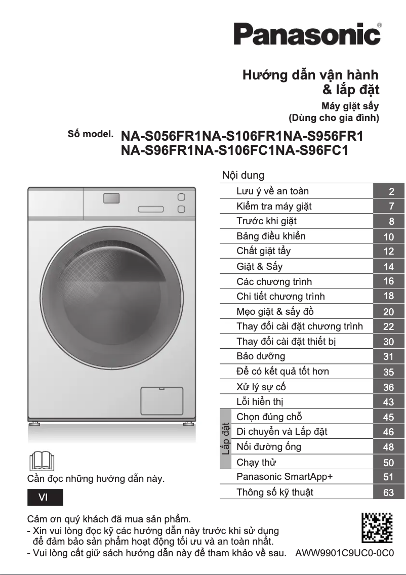 Imagen de la primera página del manual del dispositivo NA-S96FR1BVT