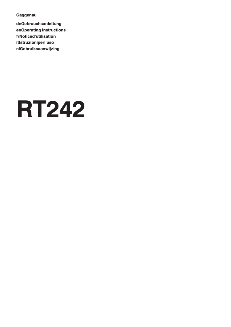 Imagen de la primera página del manual del dispositivo RT 242-200