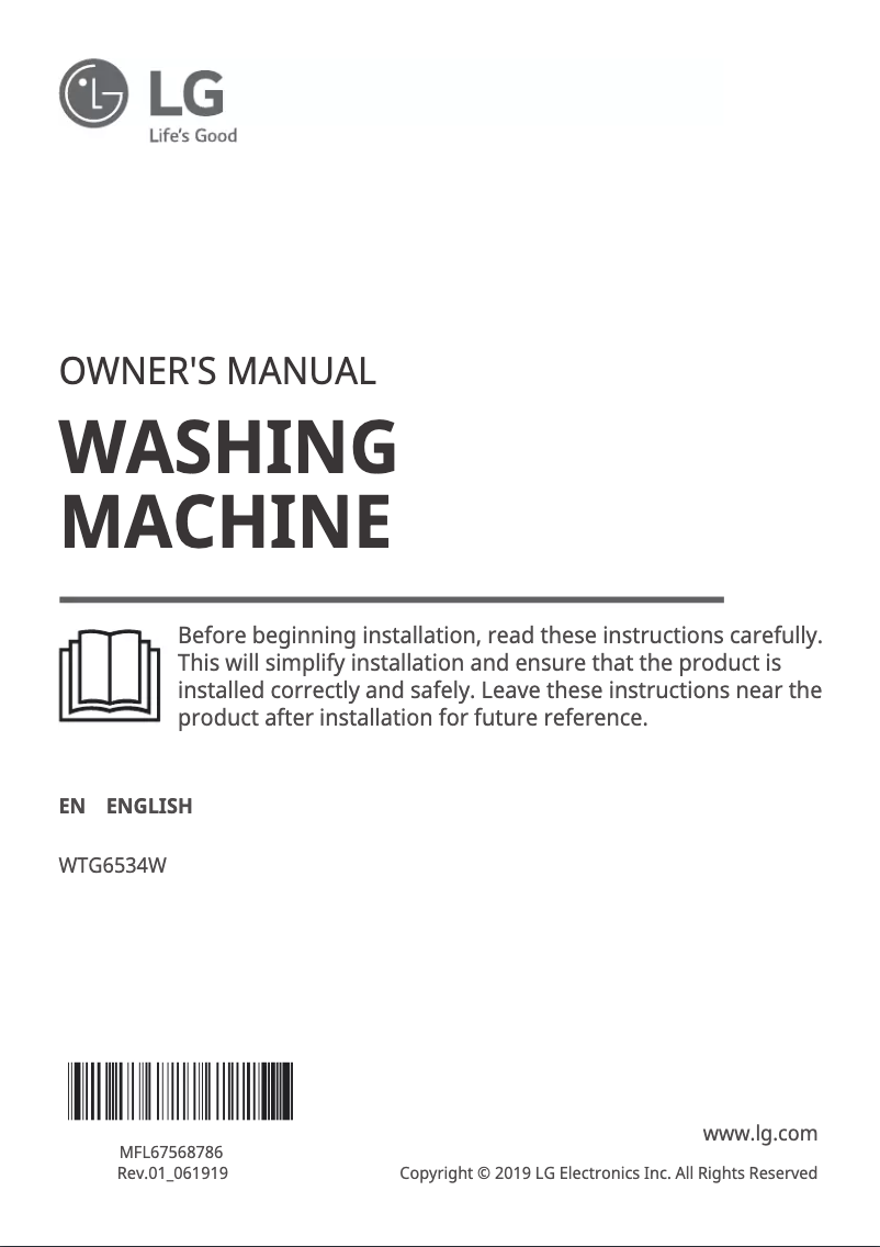 Página 1 del manual Manual de usuario LG WTG6534W