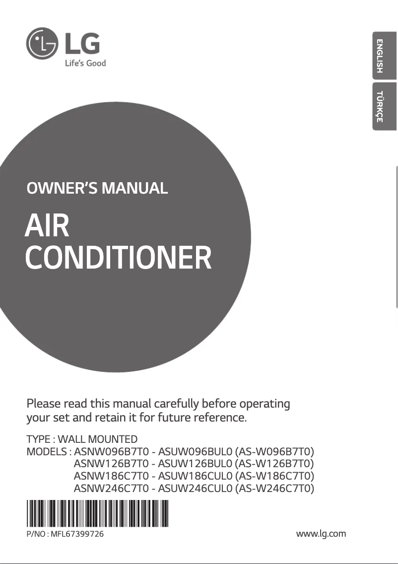 Imagen de la primera página del manual del dispositivo ASNW126B7T0