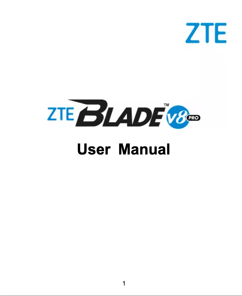Imagen de la primera página del manual del dispositivo Blade V8 Pro