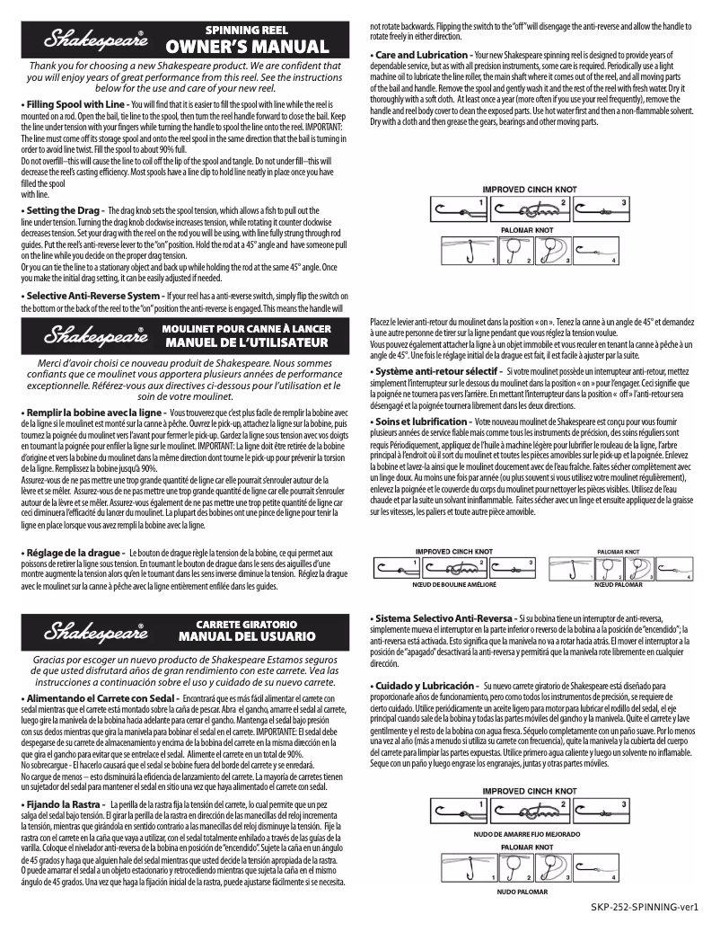 Página nº 1 - Manual de usuario Shakespeare Alpha Spinning