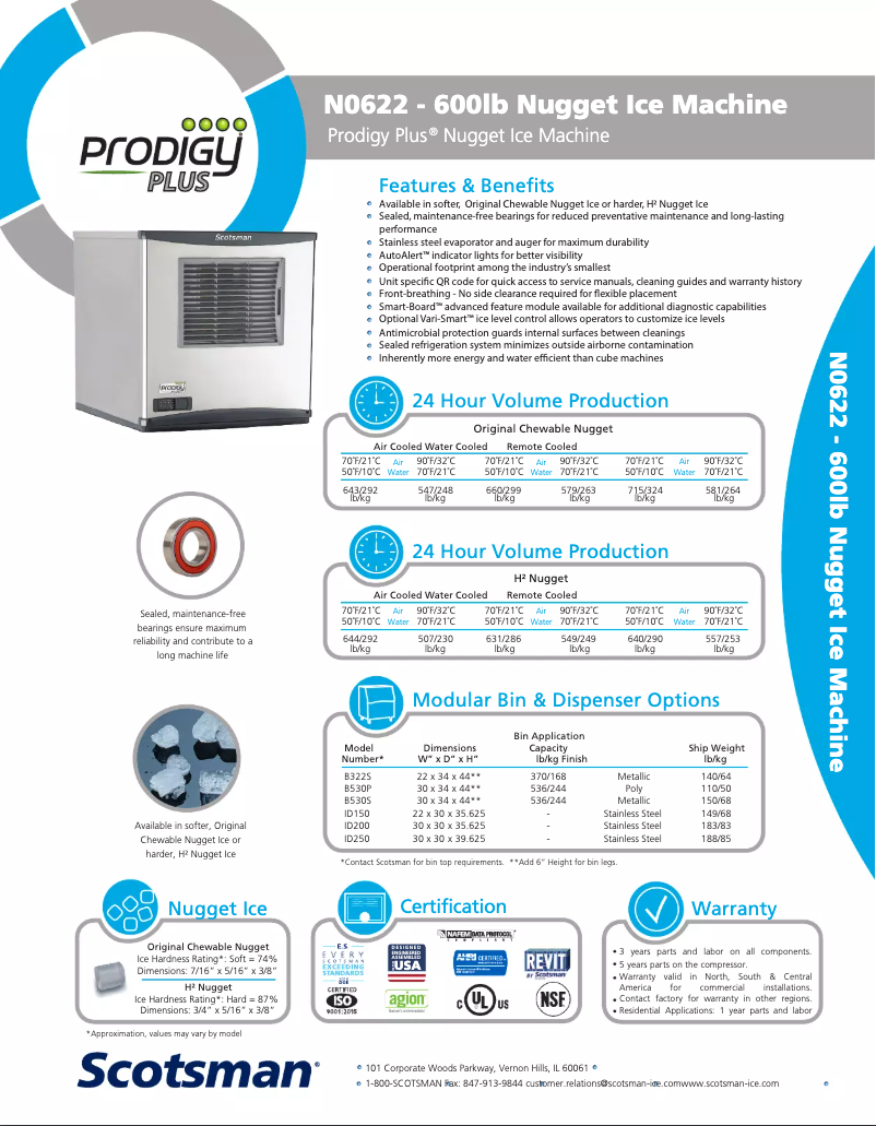 Página nº 1 - Ficha técnica Scotsman N0622A-1