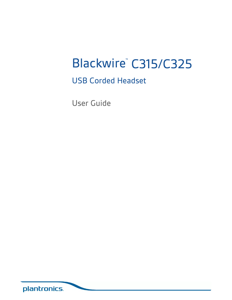 Página 1 del manual Manual de usuario Plantronics Blackwire C315-M