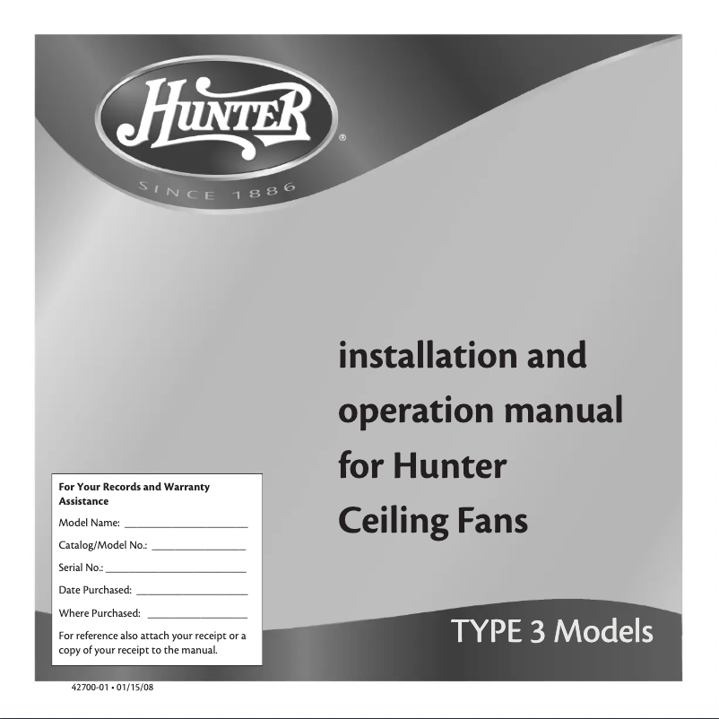 Página 1 del manual Manual de usuario Hunter Palermo 21628