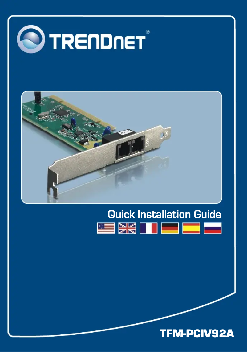 Imagen de la primera página del manual del dispositivo TFM-PCIV92A