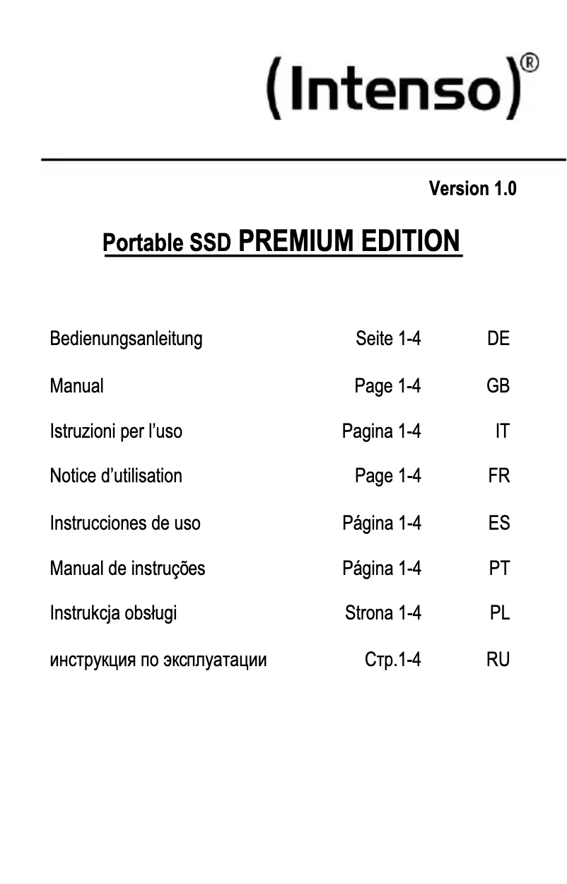 Imagen de la primera página del manual del dispositivo 512GB Premium