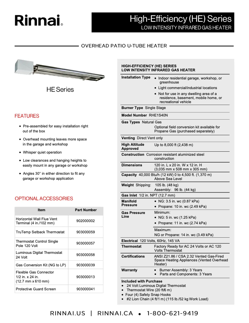 Imagen de la primera página del manual del dispositivo RHE1S40N