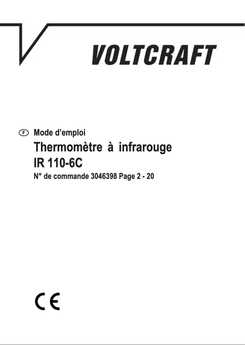 Página 1 del manual Manual de usuario Voltcraft IR 110-6C