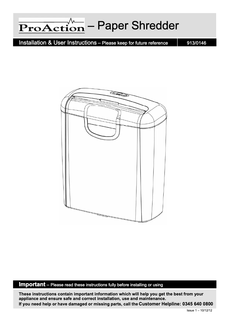 Página 1 del manual Manual de usuario ProAction OS601S-10L