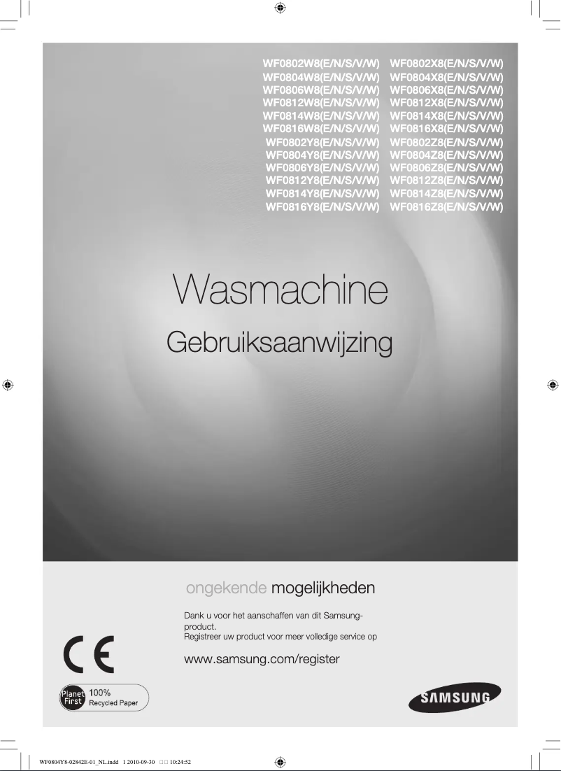 Imagen de la primera página del manual del dispositivo WF0814W8