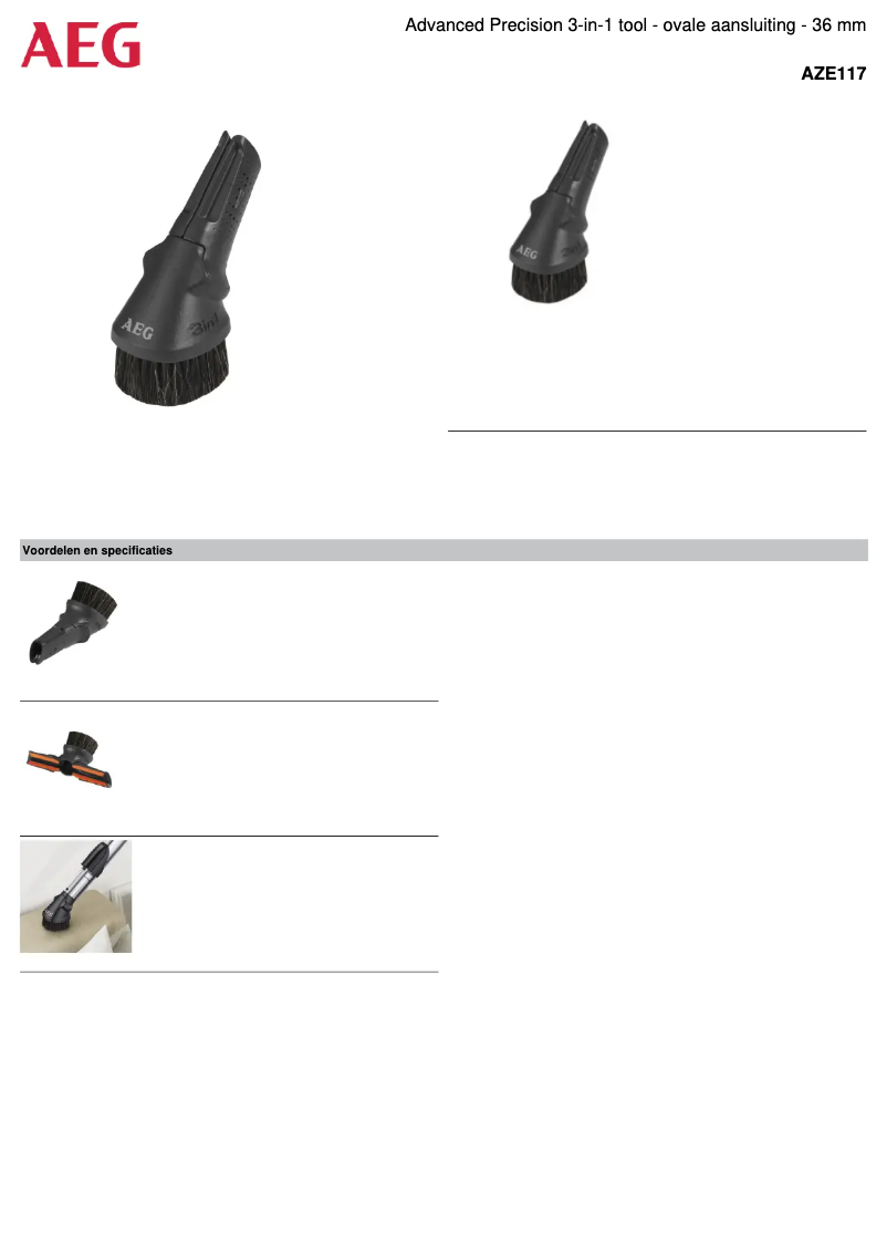 Página 1 del manual Manual de usuario AEG AZE117