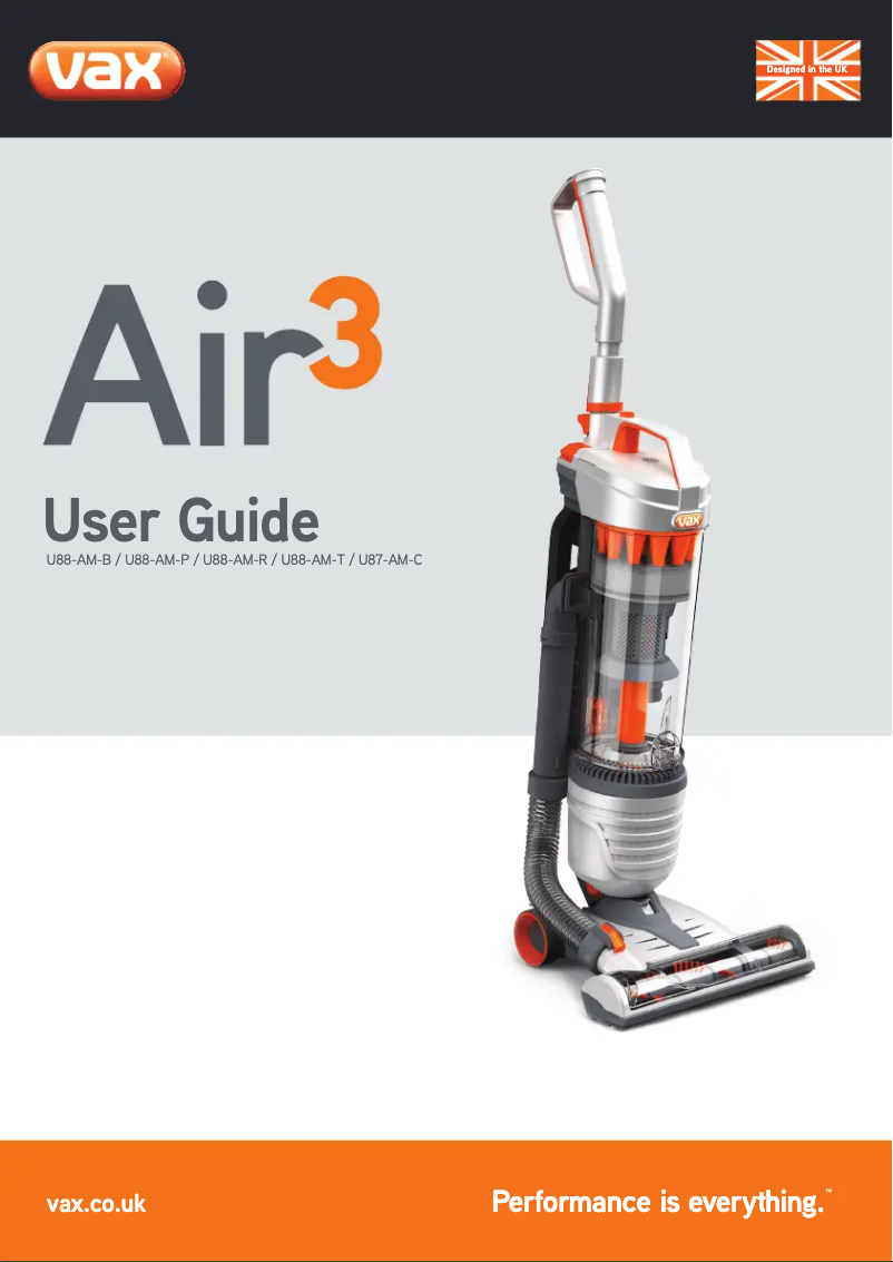 Página nº 1 - Manual de usuario Vax Air3 U88-AM-R