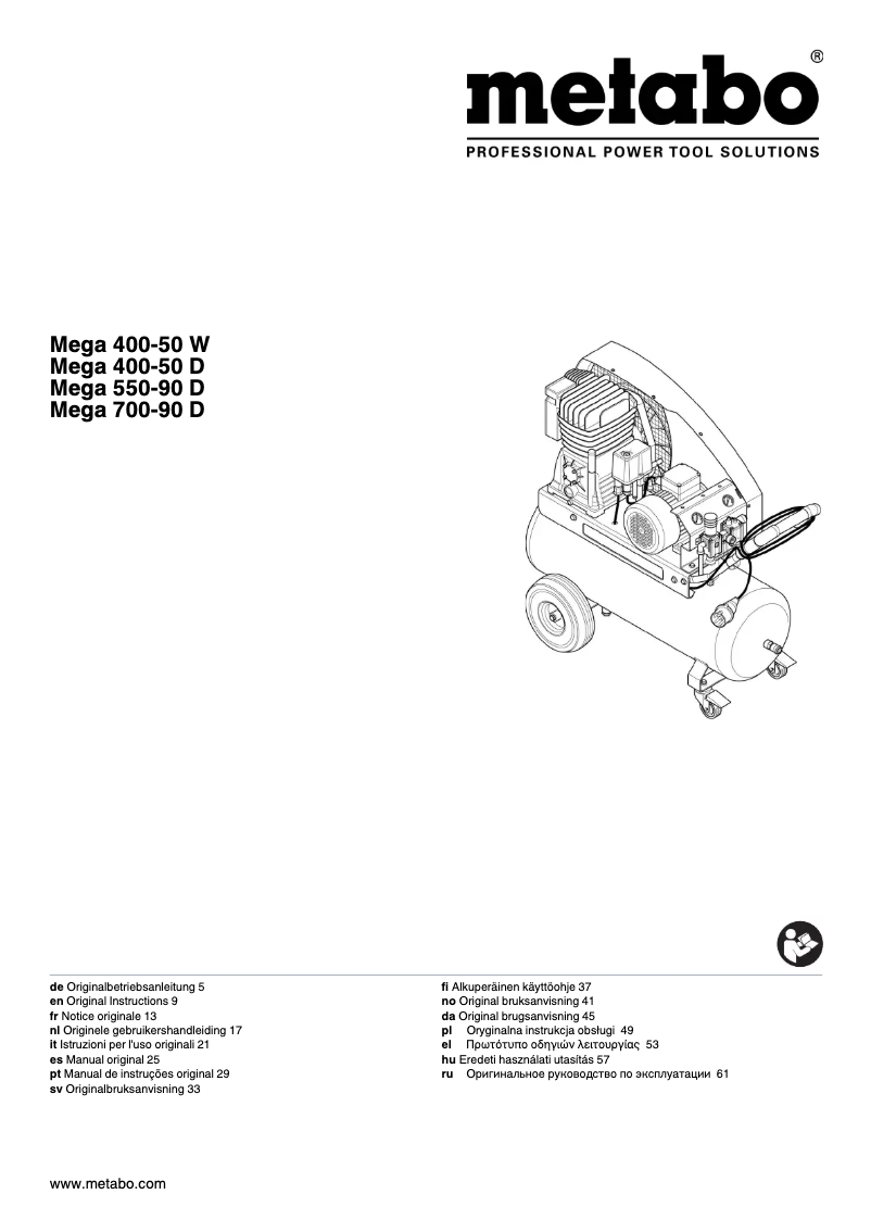 Página 1 del manual Manual de usuario Metabo Mega 590/90 D