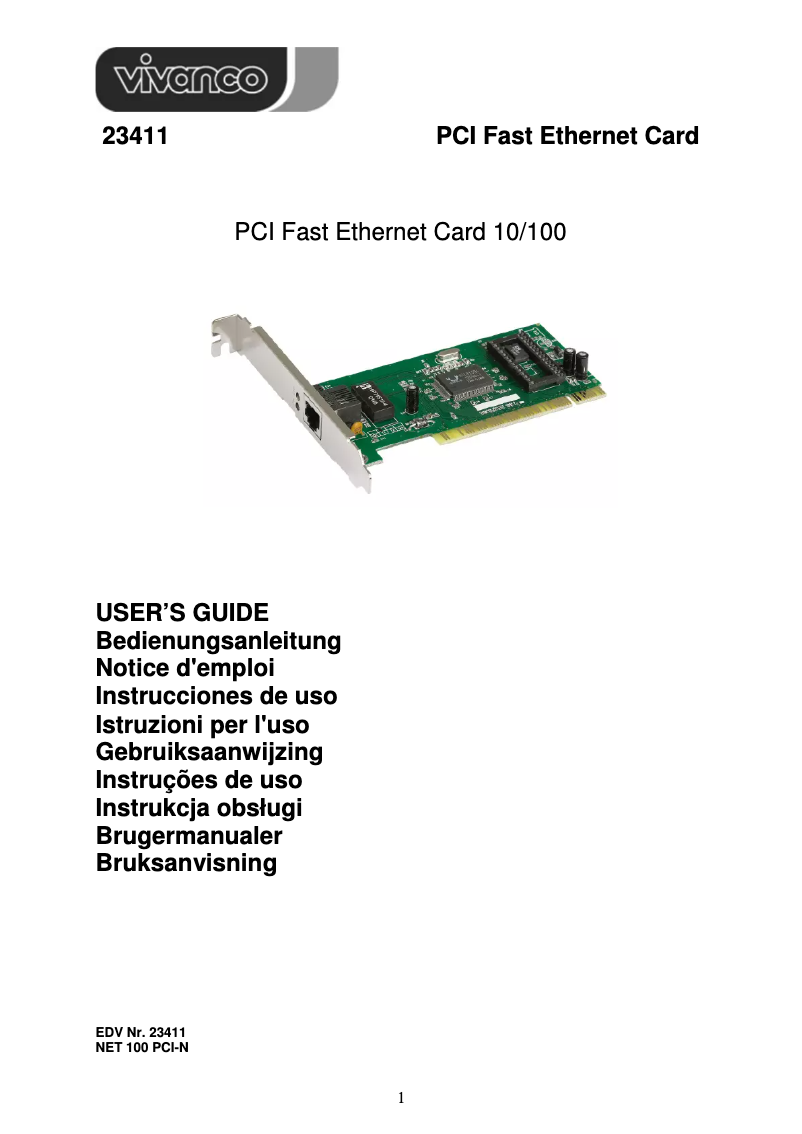 Imagen de la primera página del manual del dispositivo 23411