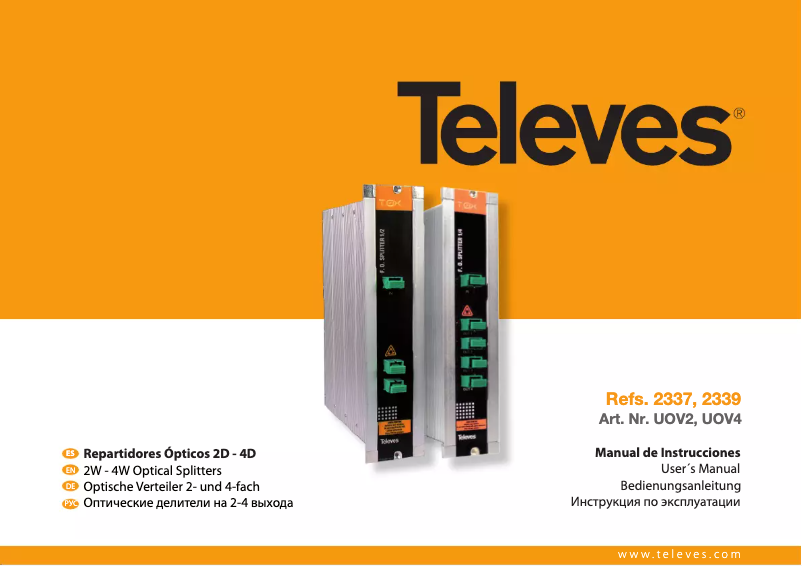 Página 1 del manual Manual de usuario Televes T.0X Optical 2339