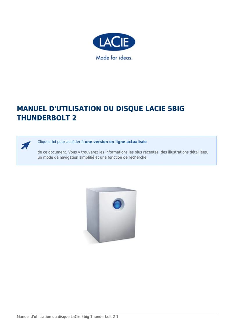 Página nº 1 - Manual de usuario LaCie 5big Thunderbolt 2