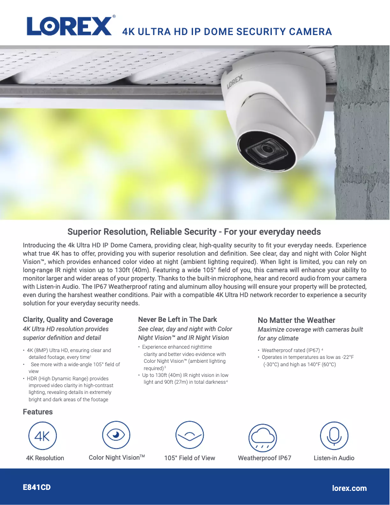 Página nº 1 - Ficha técnica Lorex E841CD-E