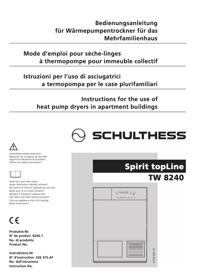 Imagen de la primera página del manual del dispositivo Spirit TopLine TW 8240