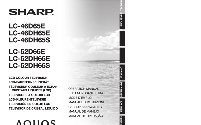 Página 1 del manual Manual de usuario Sharp LC-52DH65E