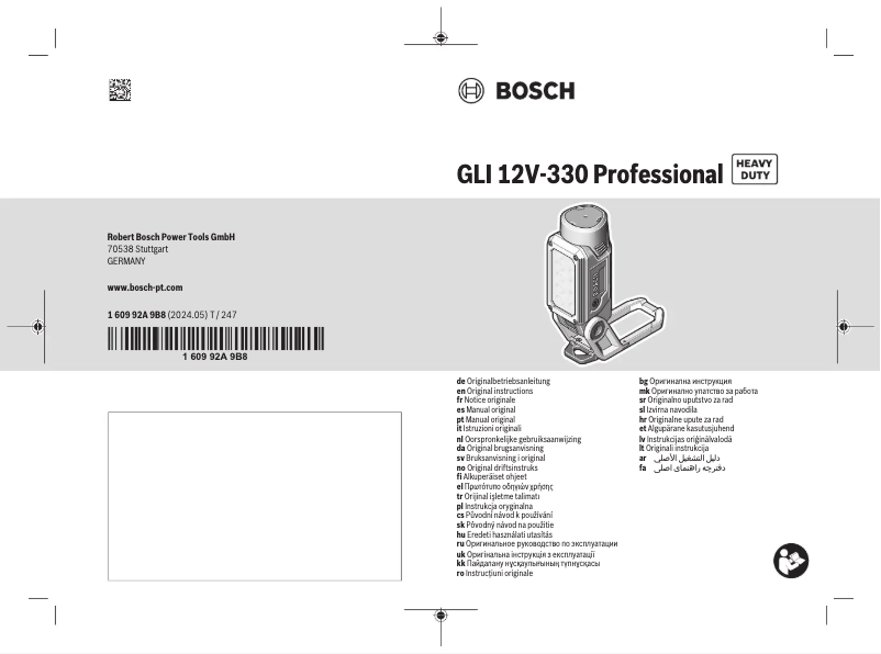 Página 1 del manual Manual de usuario Bosch GLI 18V-1900 Professional