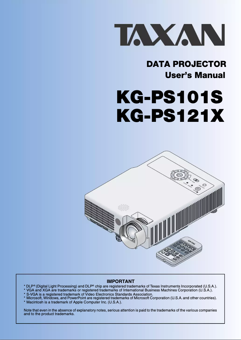 Imagen de la primera página del manual del dispositivo KG-PS101S