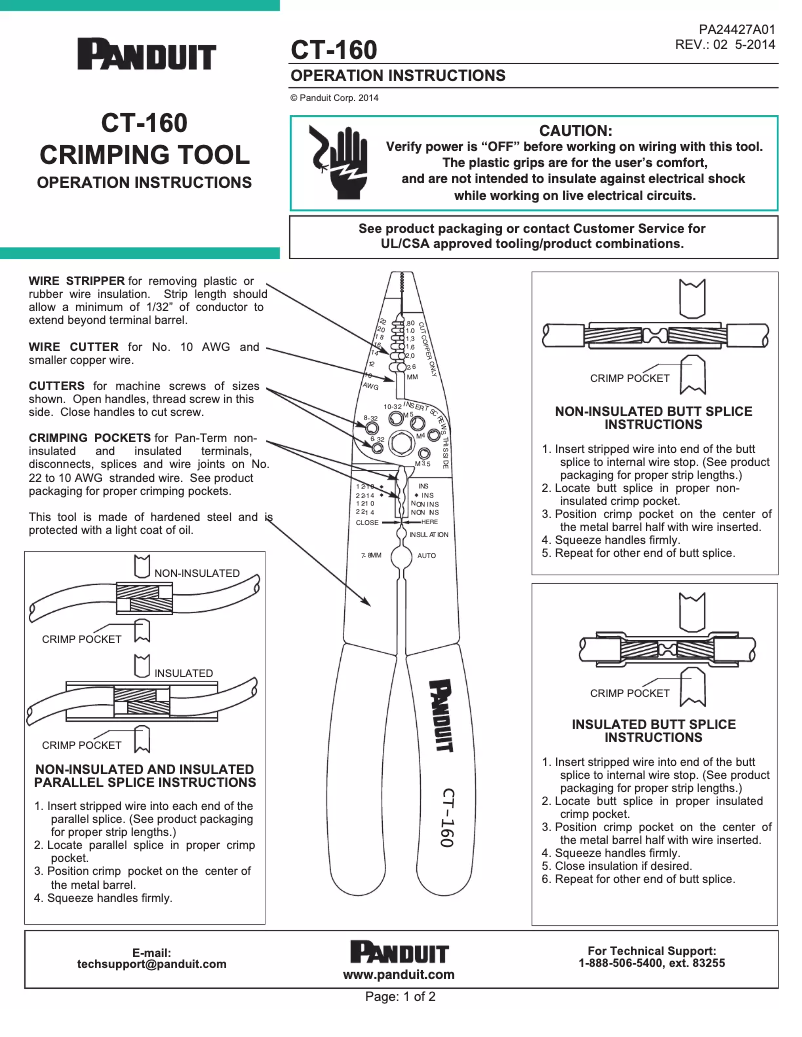Imagen de la primera página del manual del dispositivo CT-160