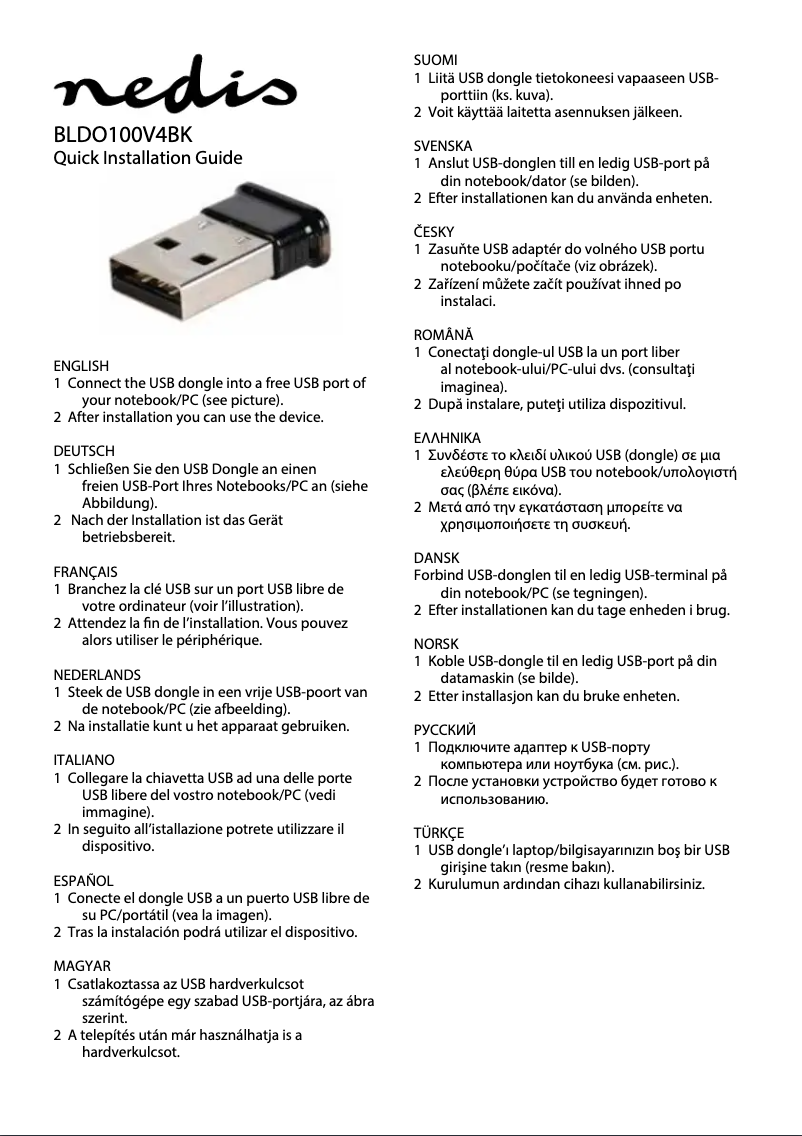 Página nº 1 - Manual de usuario Nedis BLDO100V4BK