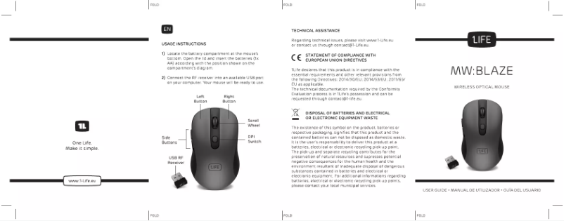 Página nº 1 - Manual de usuario 1Life MW:Blaze