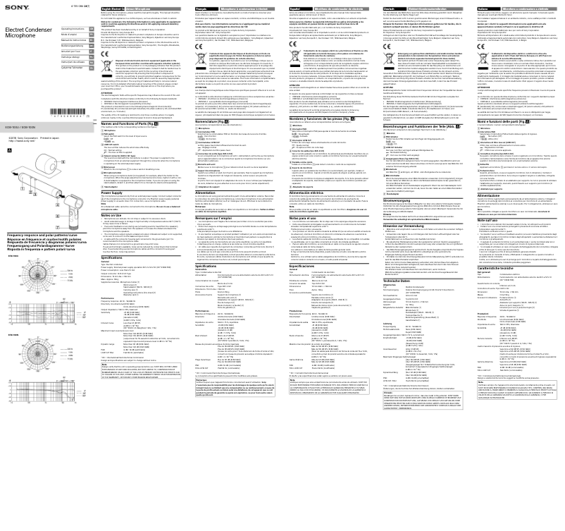 Página nº 1 - Manual de usuario Sony ECM-100N