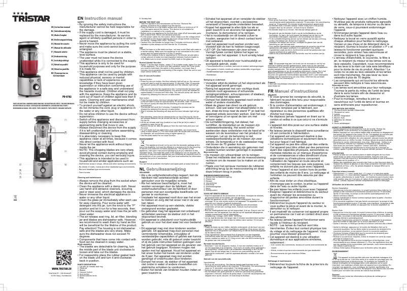 Imagen de la primera página del manual del dispositivo PD-8782