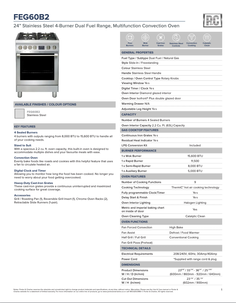 Imagen de la primera página del manual del dispositivo FEG60B2