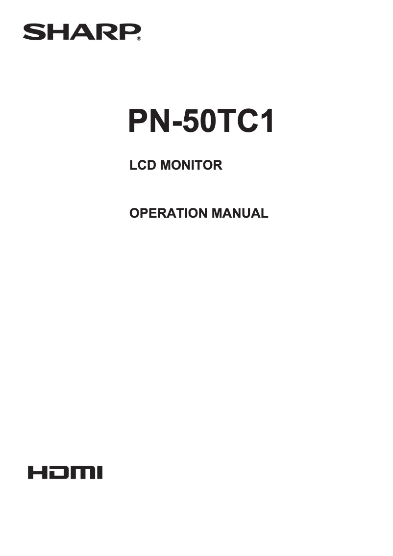 Imagen de la primera página del manual del dispositivo PN-50TC1